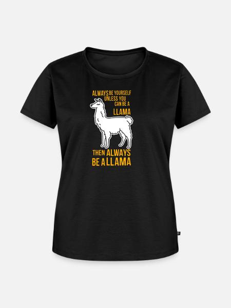 Llama - Frauen Premium Bio T-Shirt - Schwarz