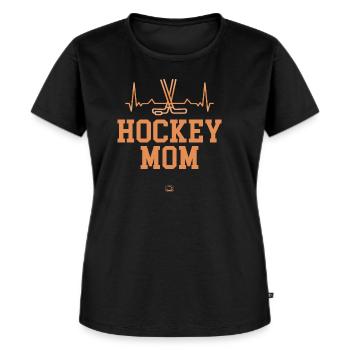 Hockey Mom Eishockey Hockeyspieler Team - Frauen Premium Bio T-Shirt - Schwarz - Vorne - Selfina (174cm)