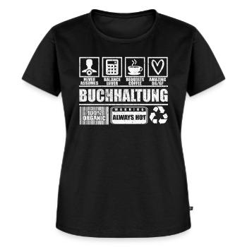 Buchhaltung - Frauen Premium Bio T-Shirt - Schwarz - Vorne - Selfina (174cm)