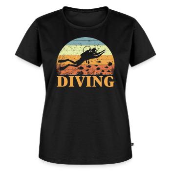 Tauchen - Frauen Premium Bio T-Shirt - Schwarz - Vorne - Selfina (174cm)