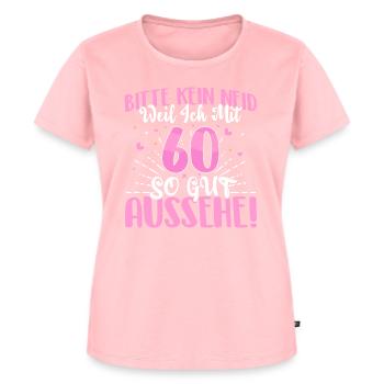 60 Geburtstag Bitte kein Neid - Frauen Premium Bio T-Shirt - Rosa - Vorne - AI Model Female 172 dark (172cm)
