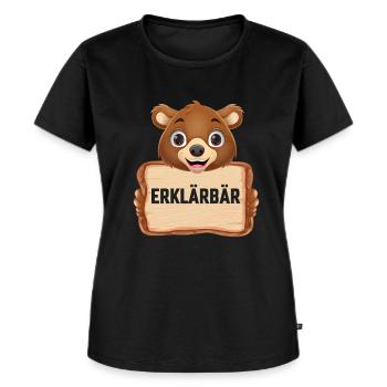 Erklärbär - Frauen Premium Bio T-Shirt - Schwarz - Vorne - Selfina (174cm)