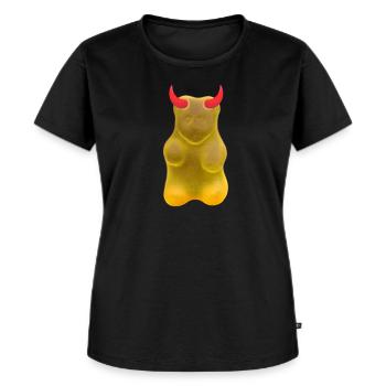 Gummibären Teufel - Frauen Premium Bio T-Shirt - Schwarz - Vorne - Selfina (174cm)