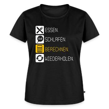 Calculatrice Mathématiques - T-shirt Premium bio Femme - noir - Devant - Selfina (174cm)