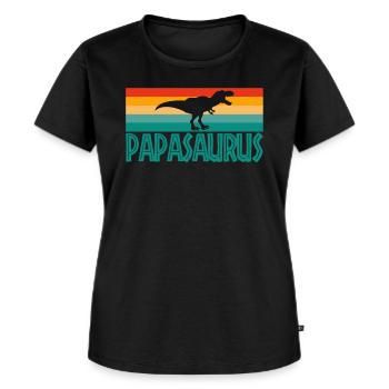 Papasaurus - T-shirt Premium bio Femme - noir - Devant - Selfina (174cm)