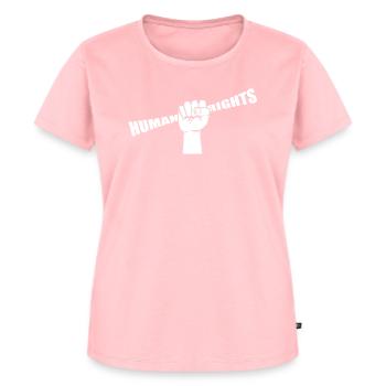 Human Rights - Women's Premium Organic T-shirt - rose - Front - AI Model Female 172 dark (172cm)