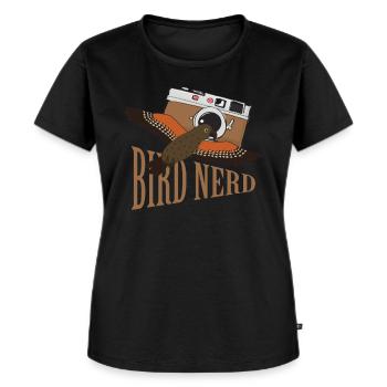 Bird Nerd - Bird Photography - Women's Premium Organic T-shirt - black - Front - Selfina (174cm)
