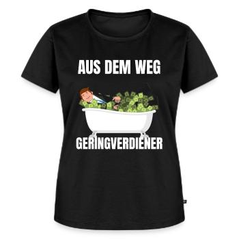 Aus dem Weg Geringverdiener - Frauen Premium Bio T-Shirt - Schwarz - Vorne - Selfina (174cm)