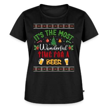 Ugly Christmas - Frauen Premium Bio T-Shirt - Schwarz - Vorne - Selfina (174cm)