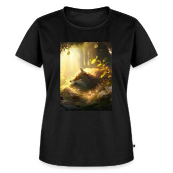 Fix und Foxi Fuchs Spruch Schlafshirt Kuscheln - Frauen Premium Bio T-Shirt - Schwarz - Vorne - Selfina (174cm)