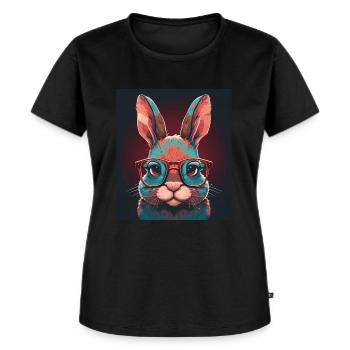 Cute Rabbit Face Rabbit Glasses Read - Women's Premium Organic T-shirt - black - Front - Selfina (174cm)