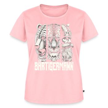 Bärtigermann Bär Tiger Mann Geschenk Bart - Frauen Premium Bio T-Shirt - Rosa - Vorne - AI Model Female 172 dark (172cm)