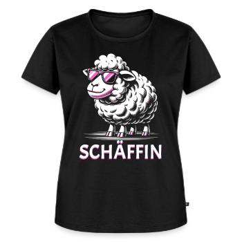 Chef Chefin Schaf Geschenk Schäfin Spruch - Frauen Premium Bio T-Shirt - Schwarz - Vorne - Selfina (174cm)