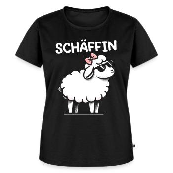 Chef Chefin Schaf Geschenk Schäfin Spruch - Frauen Premium Bio T-Shirt - Schwarz - Vorne - Selfina (174cm)