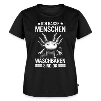 Axolotl Schwanzlurch Axolotls - Frauen Premium Bio T-Shirt - Schwarz - Vorne - Selfina (174cm)