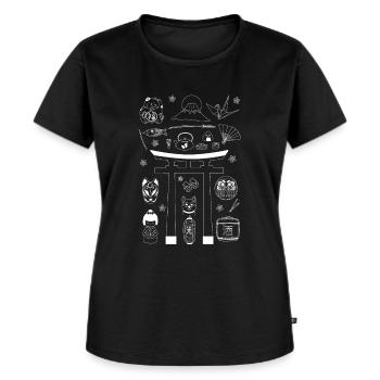 Japon Japonais - T-shirt Premium bio Femme - noir - Devant - Selfina (174cm)