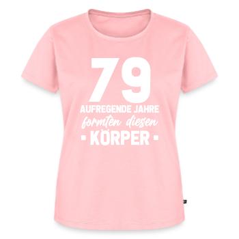 79. Geburtstag Geschenkidee 79 Jahre Alt Geschenk - Frauen Premium Bio T-Shirt - Rosa - Vorne - AI Model Female 172 dark (172cm)