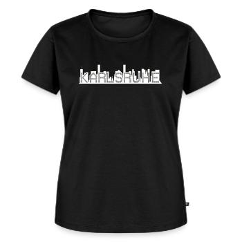 Karlsruher Karlsruhe Baden Badisch Geschenk - Frauen Premium Bio T-Shirt - Schwarz - Vorne - Selfina (174cm)