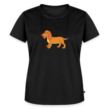 Dackel - Frauen Premium Bio T-Shirt - Schwarz - Vorne - Selfina (174cm)