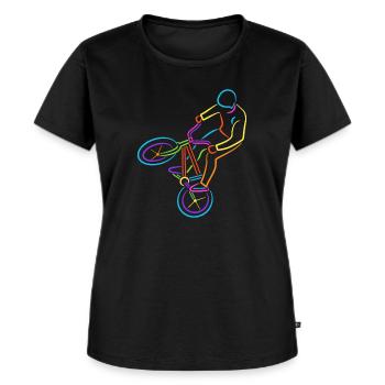 BMX Vélo Coloré Cycliste Cascade BMX - T-shirt Premium bio Femme - noir - Devant - Selfina (174cm)