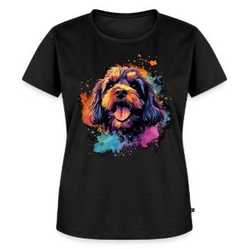 Cavapoo Dog Cadeau Dire - T-shirt Premium bio Femme - noir - Devant - Selfina (174cm)