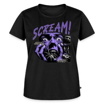 Horreur - CRIE ! - T-shirt Premium bio Femme - noir - Devant - Selfina (174cm)