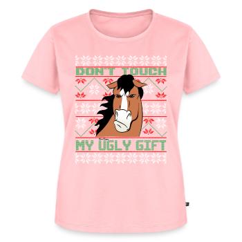 Dont Touch Ugly Brauner Pferd Rider Winter - Frauen Premium Bio T-Shirt - Rosa - Vorne - AI Model Female 172 dark (172cm)