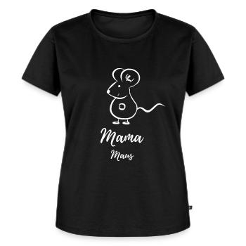 Mama Maus - Frauen Premium Bio T-Shirt - Schwarz - Vorne - Selfina (174cm)