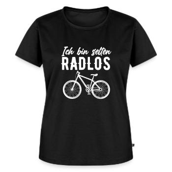 Ich Bin Selten Radlos - Fahrrad Spruch - Frauen Premium Bio T-Shirt - Schwarz - Vorne - Selfina (174cm)