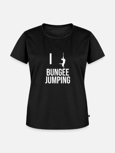 Bungee Jumping - Frauen Premium Bio T-Shirt - Schwarz