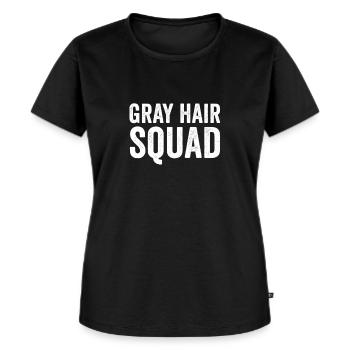 Graue Haare Spruch Graues Haar - Frauen Premium Bio T-Shirt - Schwarz - Vorne - Selfina (174cm)