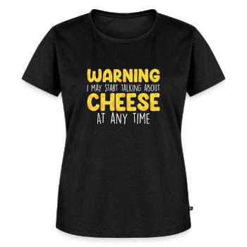 Drôle d’amateur de fromage Humour Fromage - T-shirt Premium bio Femme - noir - Devant - Selfina (174cm)