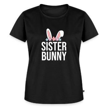 Frohe Ostern Kaninchen Lustiger Ostertag - Frauen Premium Bio T-Shirt - Schwarz - Vorne - Selfina (174cm)
