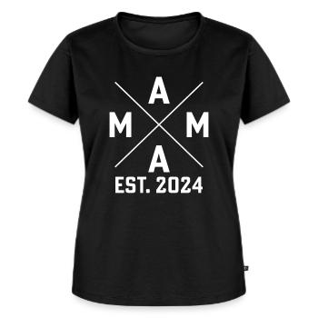 Mama est. 2024 - Frauen Premium Bio T-Shirt - Schwarz - Vorne - Selfina (174cm)