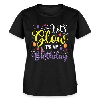 Let's Shine It's My Birthday Funny Party - Vrouwen Premium Bio T-shirt - zwart - Voor - Selfina (174cm)