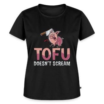 Veganism Tofu Doesn't Scream No Meat Vegan Lover - Women's Premium Organic T-shirt - black - Front - Selfina (174cm)