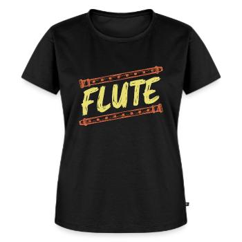 Fanfare de flûte Instrument à vent Flûtiste - T-shirt Premium bio Femme - noir - Devant - Selfina (174cm)