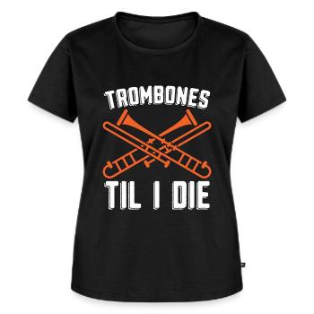 Trombones Til I The Musical Instrument Trombonist - Women's Premium Organic T-shirt - black - Front - Selfina (174cm)