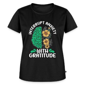 Santé mentale Interrompre l’anxiété Maladie mentale - T-shirt Premium bio Femme - noir - Devant - Selfina (174cm)