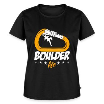 Indoor Climbing Boulder Life Mountaineer Climber - Frauen Premium Bio T-Shirt - Schwarz - Vorne - Selfina (174cm)
