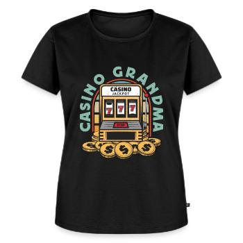 Slots Machine Casino Grandma Lucky Slots Gambling - Women's Premium Organic T-shirt - black - Front - Selfina (174cm)