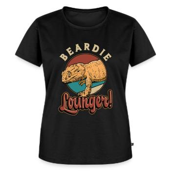 Dragon barbu Beardie Chaise longue Herpétologie Lézard - T-shirt Premium bio Femme - noir - Devant - Selfina (174cm)