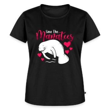 Dugong Sauver Les Lamantins Animaux Marins Vache De Mer - T-shirt Premium bio Femme - noir - Devant - Selfina (174cm)