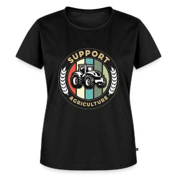 Harvester Support Agriculture Farming Life Farmer - Women's Premium Organic T-shirt - black - Front - Selfina (174cm)