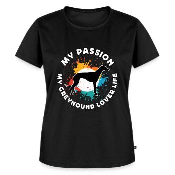 Greyhound Lover My Passion My Greyhound Dog Owner - Women's Premium Organic T-shirt - black - Front - Selfina (174cm)