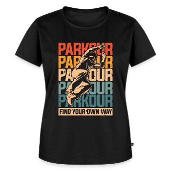 Parkour Find Your Own Way Amateur de freerunning rétro - T-shirt Premium bio Femme - noir - Devant - Selfina (174cm)