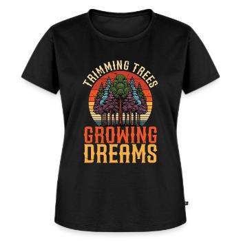 Arborist Trimming Trees Growing Dreams Woodcutter - Women's Premium Organic T-shirt - black - Front - Selfina (174cm)