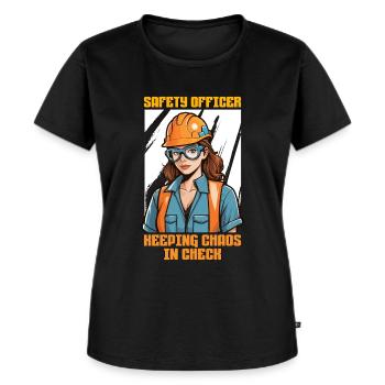 Safety Officer Keeping Chaos In Check Enforcement - Women's Premium Organic T-shirt - black - Front - Selfina (174cm)