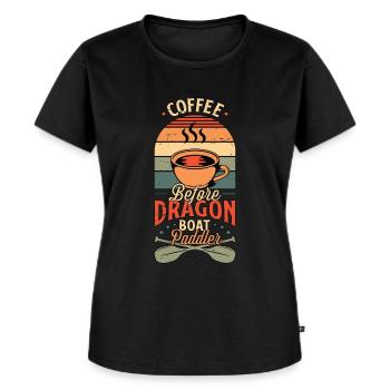 Dragon Boating Coffee Before Paddling Coffee Lover - Women's Premium Organic T-shirt - black - Front - Selfina (174cm)