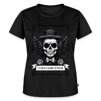 Angel - Skull - Frauen Premium Bio T-Shirt - Schwarz - Vorne - Selfina (174cm)